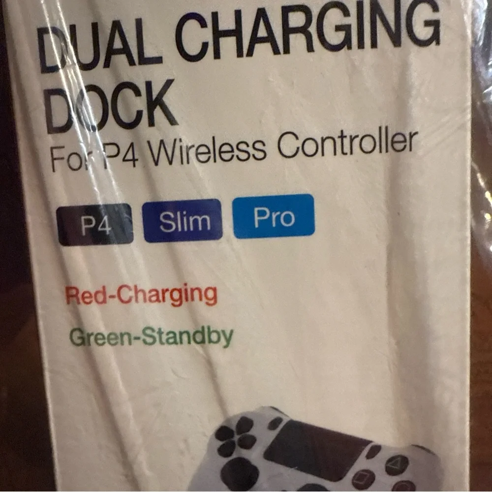 P4 Dual Charging Station for Video Game Controllers - White and Black